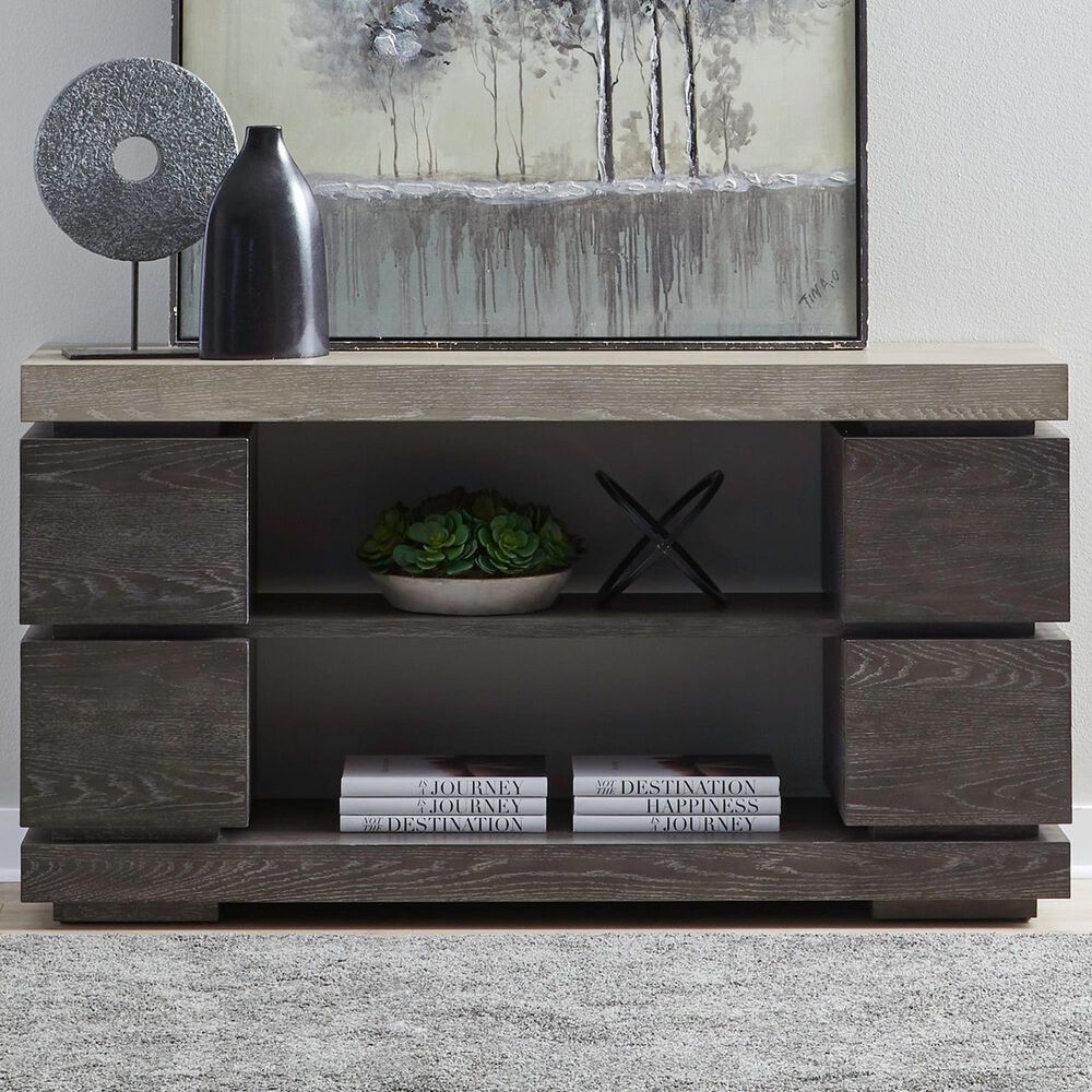 Belle Furnishings Piedmont 4-Drawer Sofa Table in Charcoal and Ash, , large