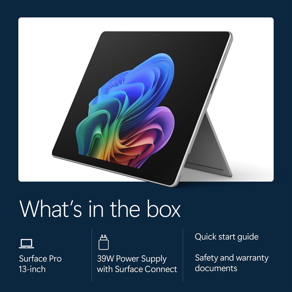 Microsoft Surface Pro 13-inch | Snapdragon X2 Plus (10 core) | 16GB RAM | 512GB SSD | Device only | Windows 11 | in Platinum (Latest Model), , large