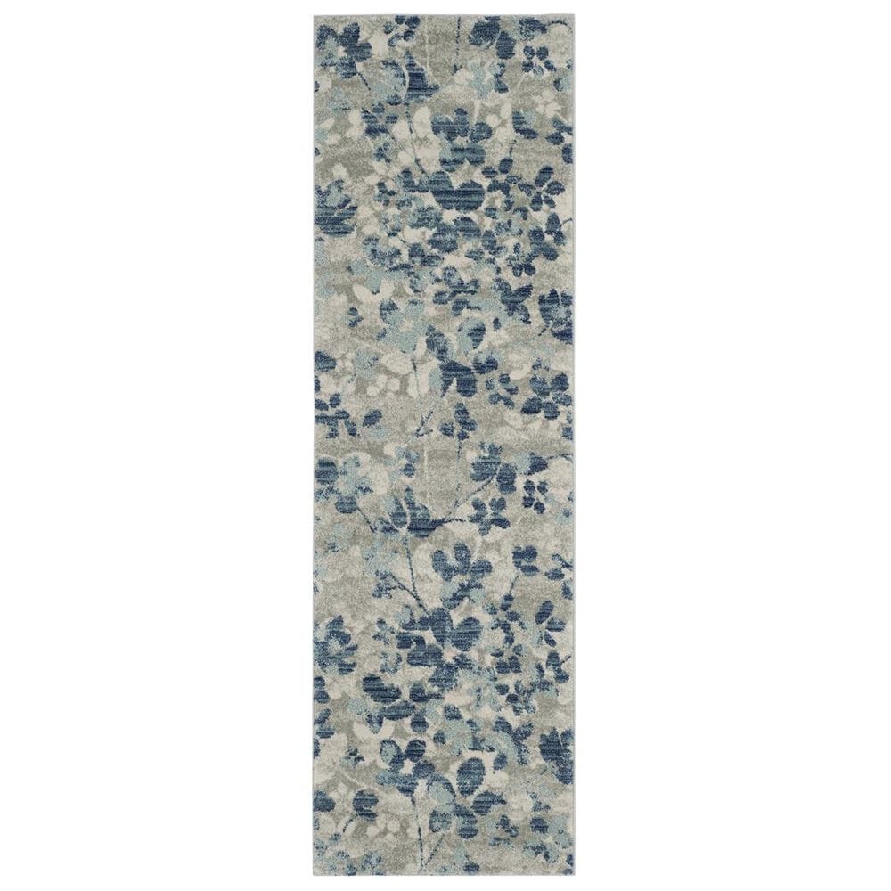 Safavieh Evoke EVK236J 2"2" x 11" Grey and Light Blue Runner, , large
