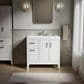 Kohler Seer 36" Single Bathroom Vanity in White with 3 cm Pure White Quartz Top and Rectangular Sink, , large