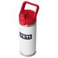 YETI Rambler 18 Oz Water Bottle with Straw Cap in White, Red and Badge, , large