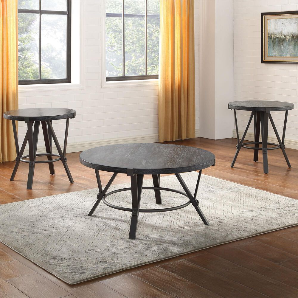 Steve Silver Furniture Portland End Table in Gunmetal Gray, , large