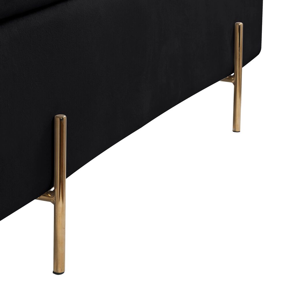 Lilola Home Emma Storage Bench in Black Velvet, , large