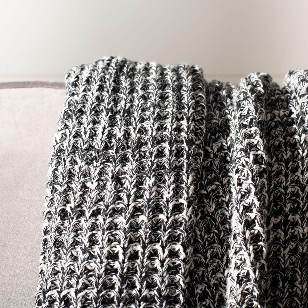 Safavieh Tensley 50&quot; x 60&quot; Throw in Black and Natural, , large
