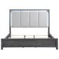 New Heritage Design Odessa King Upholstered Bed with Two Nightstands in Charcoal and Silver, , large