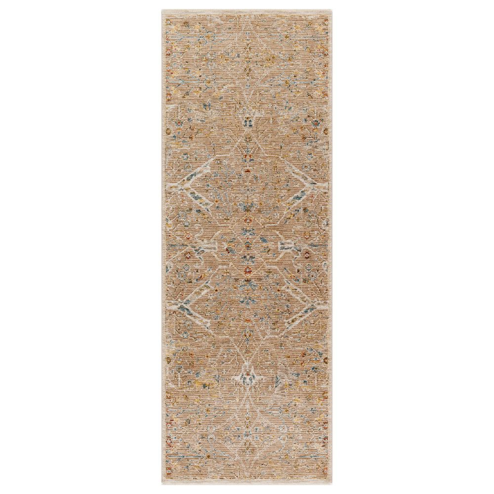 Surya Reina Light Brown, Tan, Denim, Rust, Olive, Light Gray, Cream and Mustard 2"7" x 7"3" Runner, , large