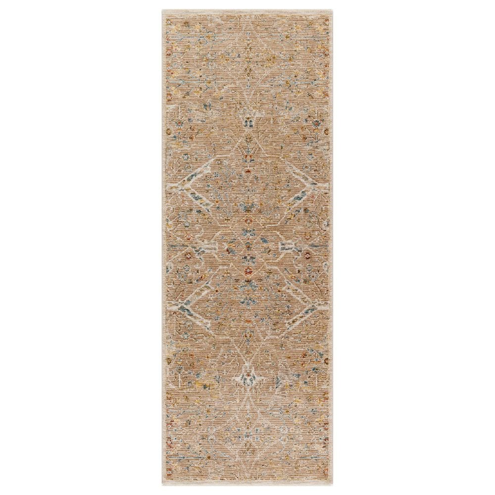 Surya Reina Light Brown, Tan, Denim, Rust, Olive, Light Gray, Cream and Mustard 2"7" x 7"3" Runner, , large