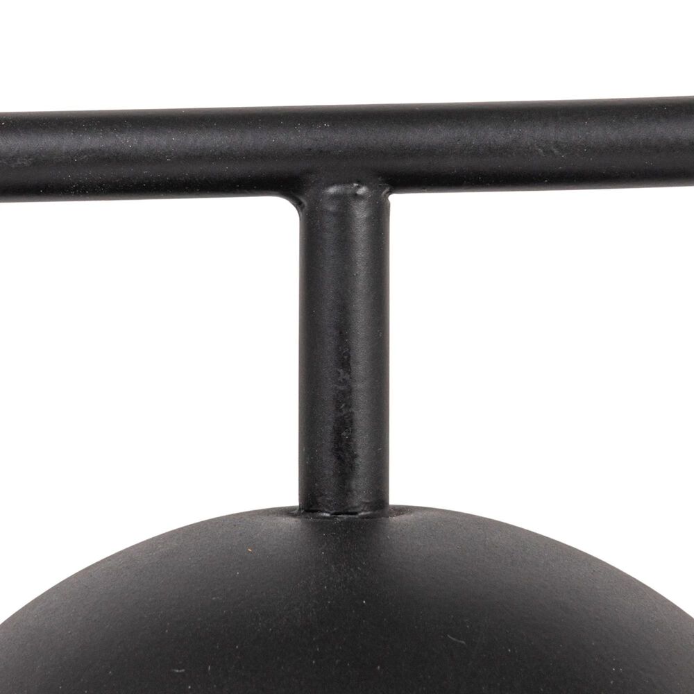 Teak Interiors Metal Table Lamp with Frosted Glass Globe, Wood Orb, Inline Switch in Matte Black and Patina, , large