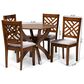 Baxton Studio Edona 5-Piece Dining Set in Grey/Walnut Brown, , large