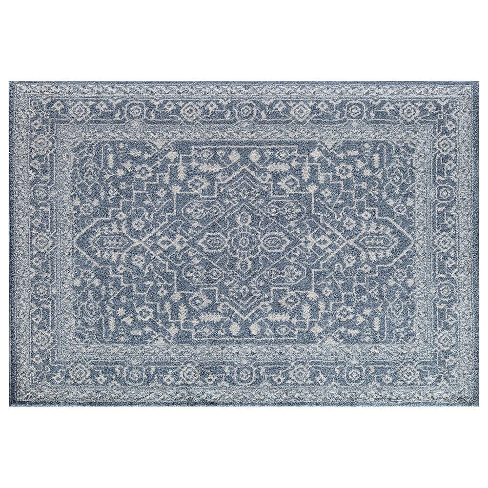 Rugs America Nessa Coastline 2"6" x 8" Blue and Ivory Runner, , large