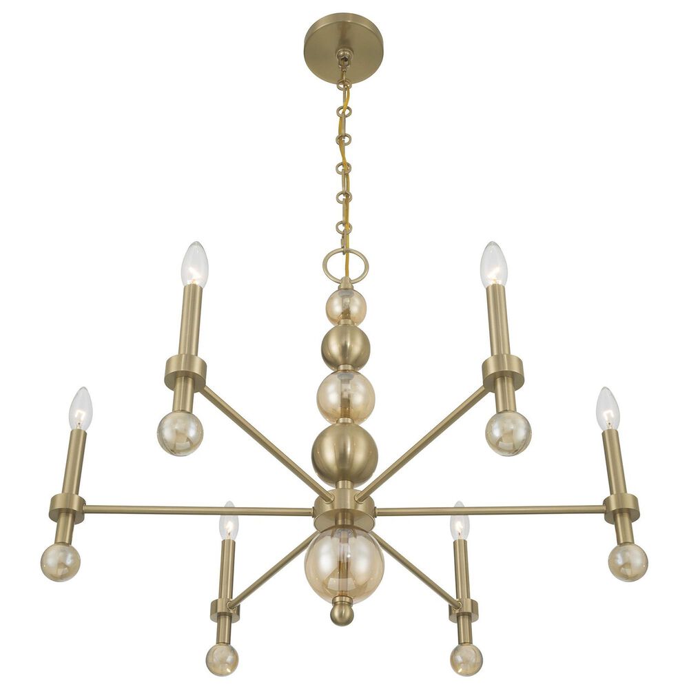 Savoy House Crescent 6-Light Chandelier in Noble Brass, , large