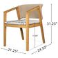 Hearth and Haven Patio Dining Chair with Rope-Design Backrest and Cushions in Light Teak (Set of 2), , large