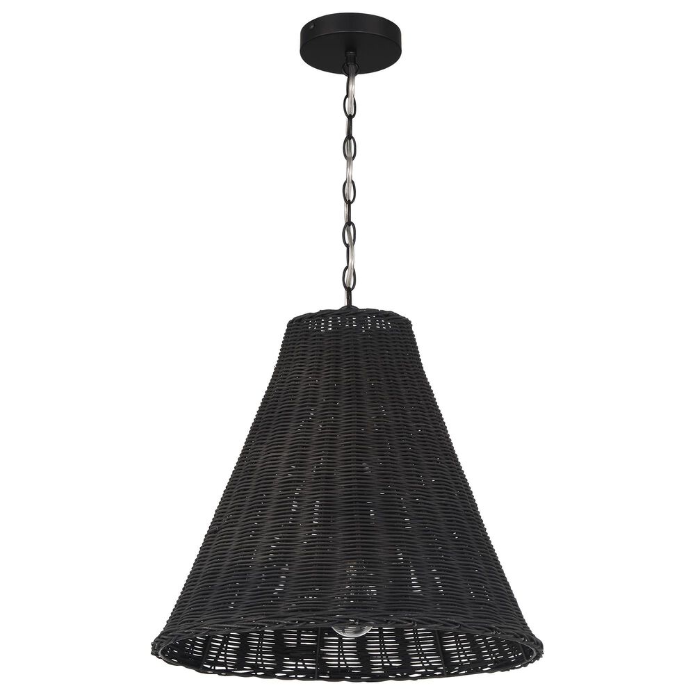 Creative Coop Rosemary 1-Light Small Pendant with Black Shade, , large