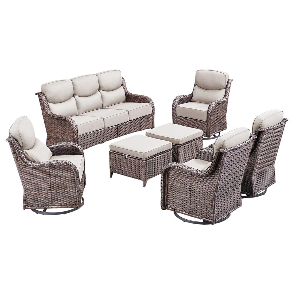 Sunwell Garden 7-Piece Conversation Set in Beige, , large
