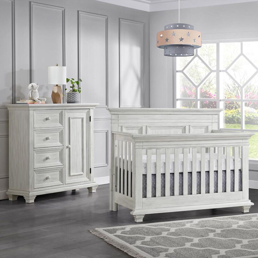 Oxford Baby Weston 2-Piece Crib and Dresser Nursery Set in Vintage White, , large