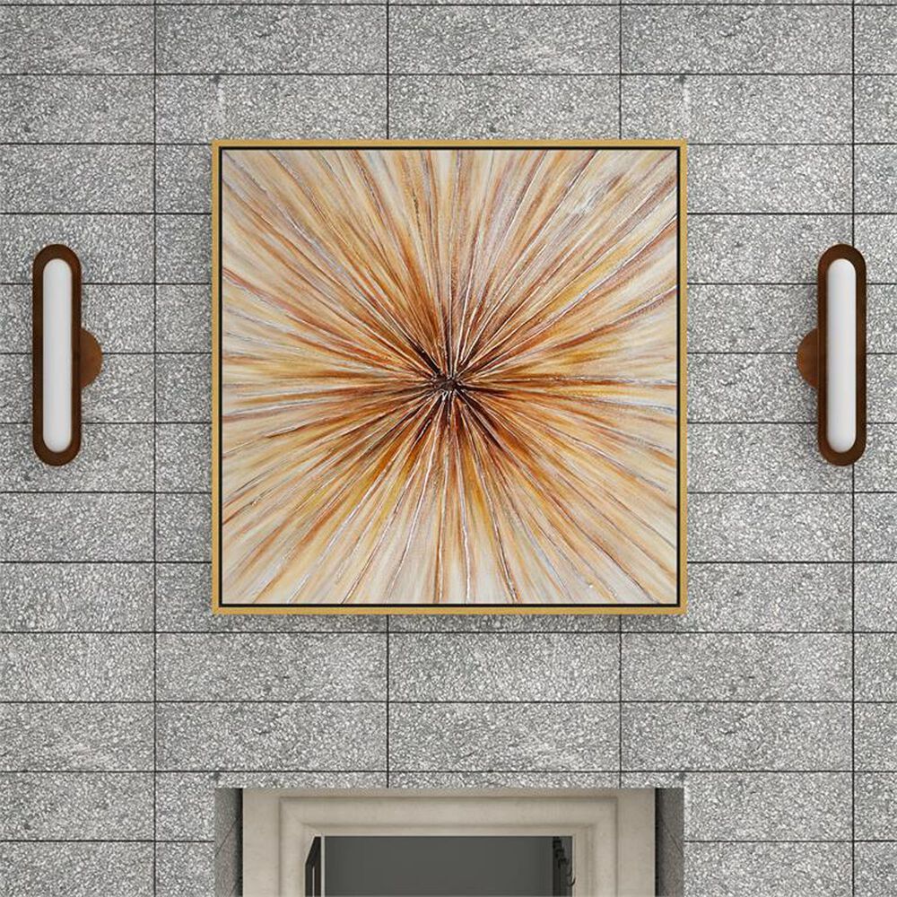 Maple and Jade 39&quot; x 39&quot; Framed Wall Art in Brown, Gold and White, , large