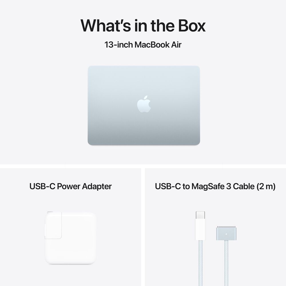 Apple MacBook Air 13-inch Laptop M4 chip - 10 Core CPU - 10 Core GPU - 24GB Memory - 512GB SSD - Sky Blue &#40;Latest Model&#41;, , large