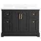 Kohler Charlemont 48" Single Bathroom Vanity in Ferrous Grey with 3 cm White Quartz Top and Rectangular Sink, , large