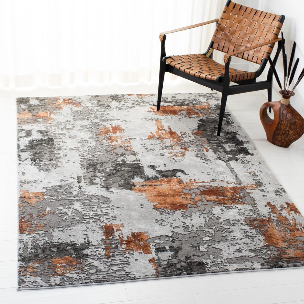 Safavieh Craft CFT820P 6&#39;7&quot; x 9&#39; Grey and Orange Area Rug, , large
