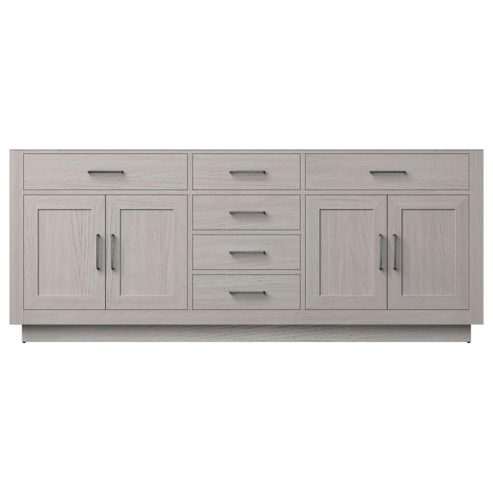 Lexora Home Abbey 80&quot; Double Bathroom Vanity in White Oak with 2 cm White Quartz Top and Rectangular Sinks, , large