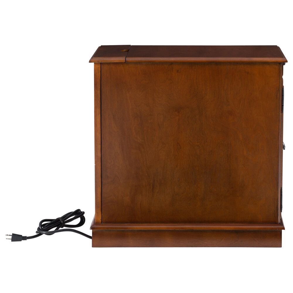 Linon Home Decor Barron Accent Table with USB Charging Station in Hazelnut, , large