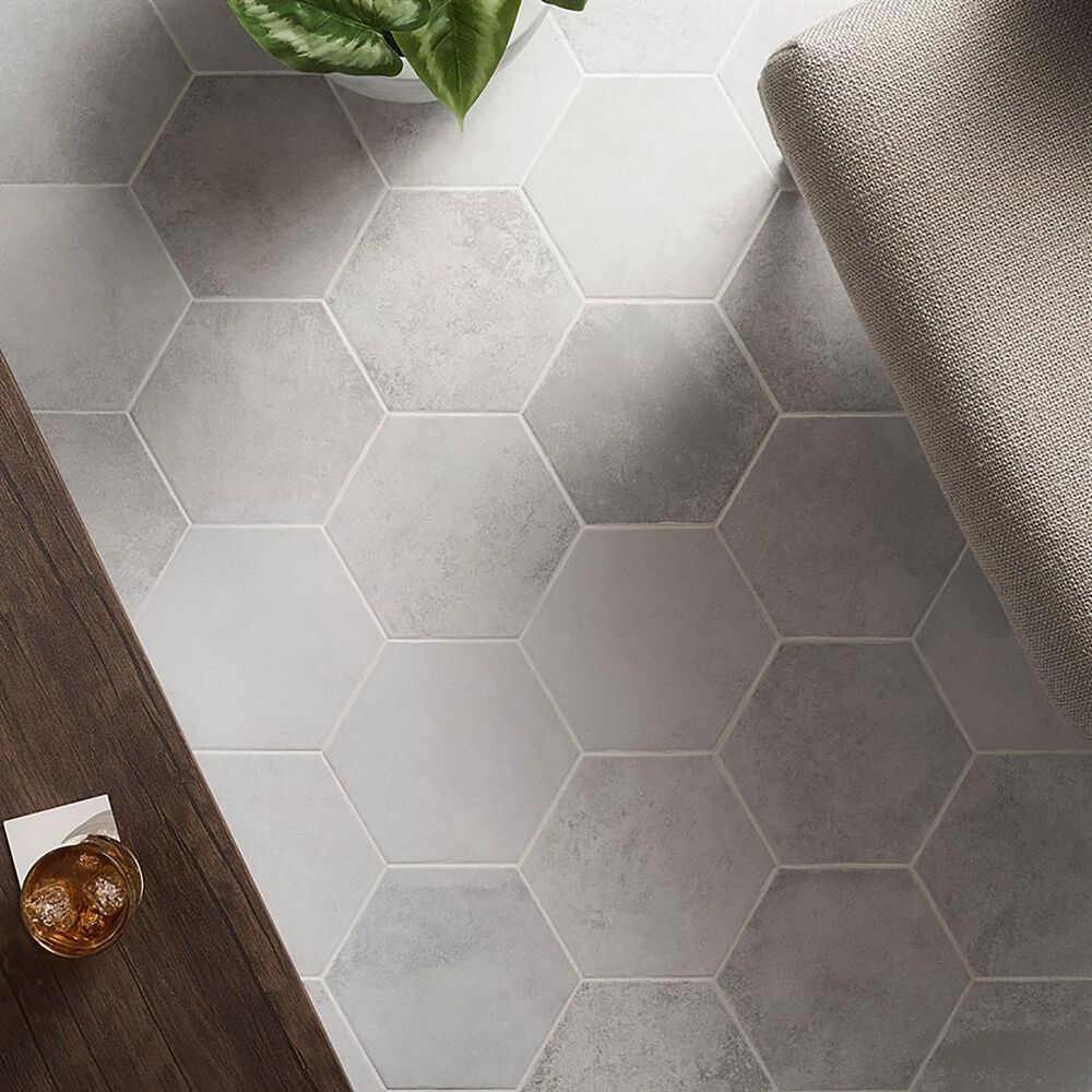 Soho Studio Pompeia Blanco 8&quot; x 9&quot; Hexagon Porcelain Tile, , large