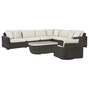 Ashley Kimora 6-Piece Patio Sectional Conversation Set in Dark Brown, , large