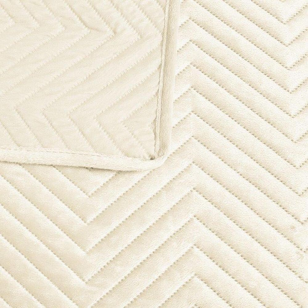 Duke Imports Virah Bella Micromink 3-Piece King Quilt Set in Alabaster Chevron, , large