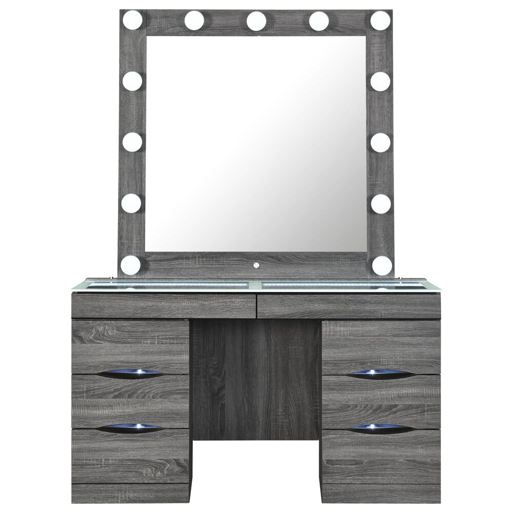 Modern Market Lexi Vanity Set with Stool in Grey, , large