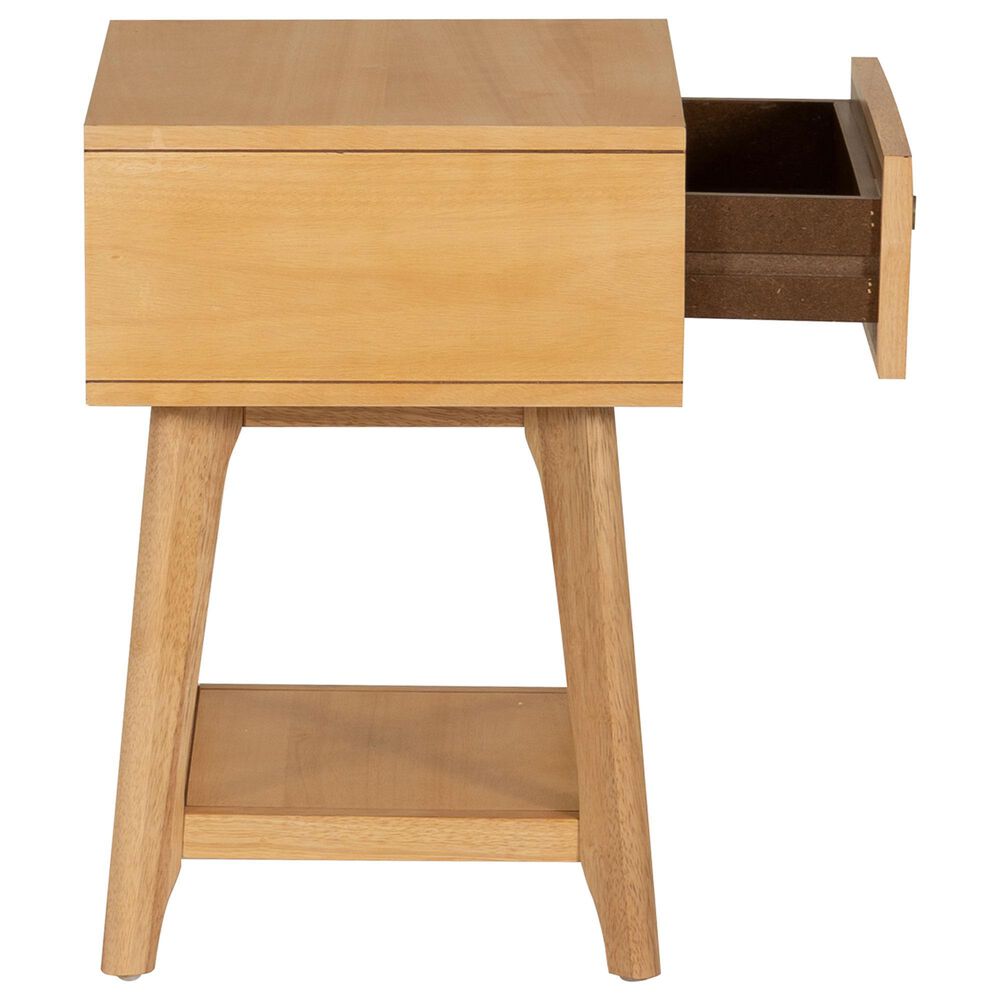 Linon Home Decor Catlett Side Table Nightstand in Natural, , large