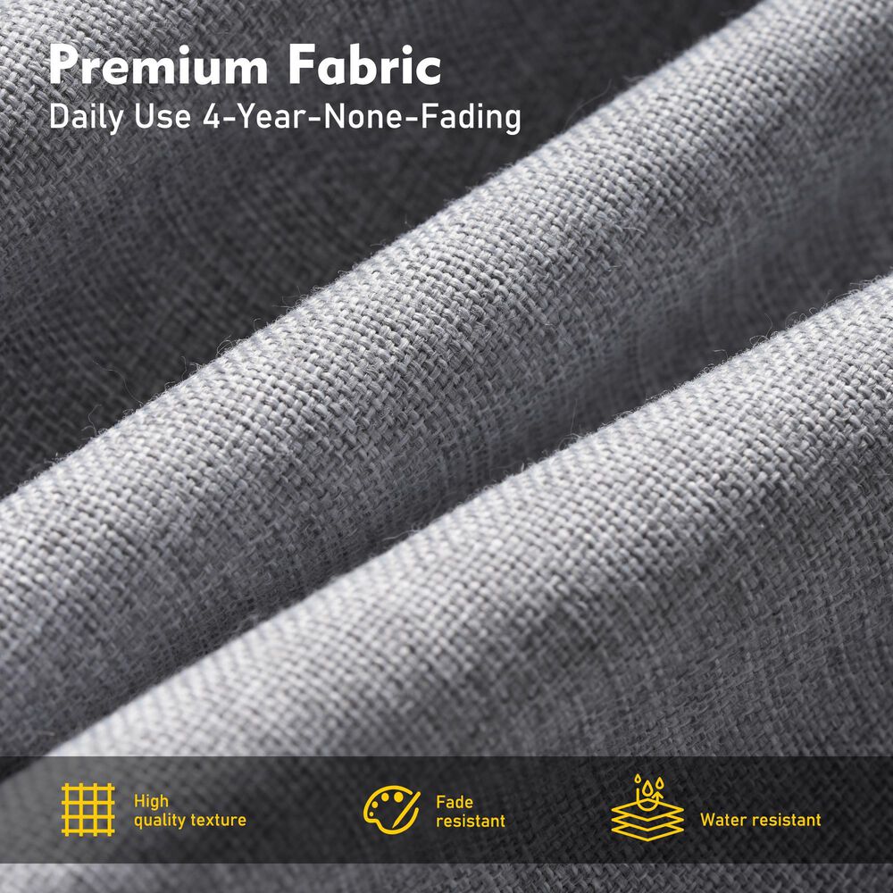 HOMLUX 6-Piece Patio Conversation Set with Coffee Table in Light Grey, , large