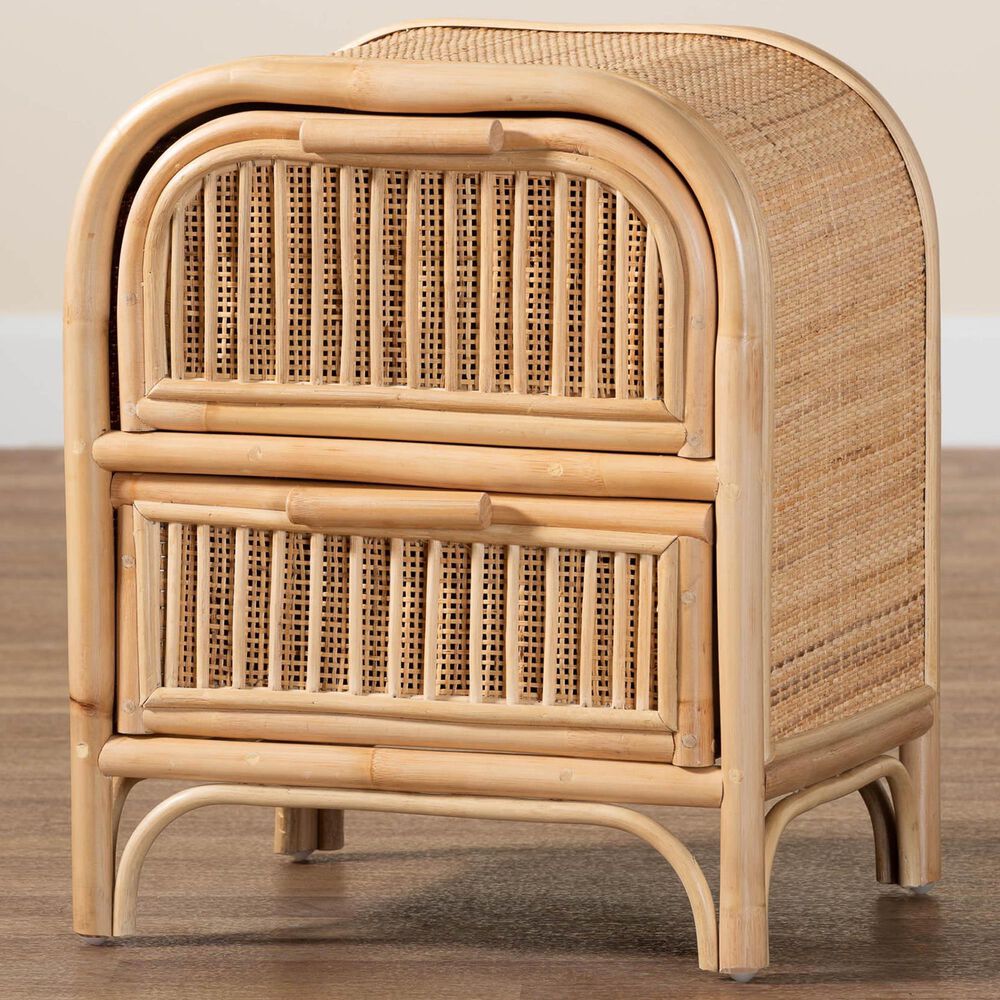 Baxton Studio Adrika 2-Drawer Nightstand in Natural, , large