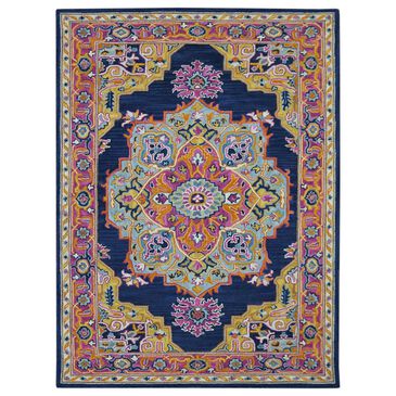 Amer Rugs Boho 2" x 3" Navy and Pink Area Rug, , large