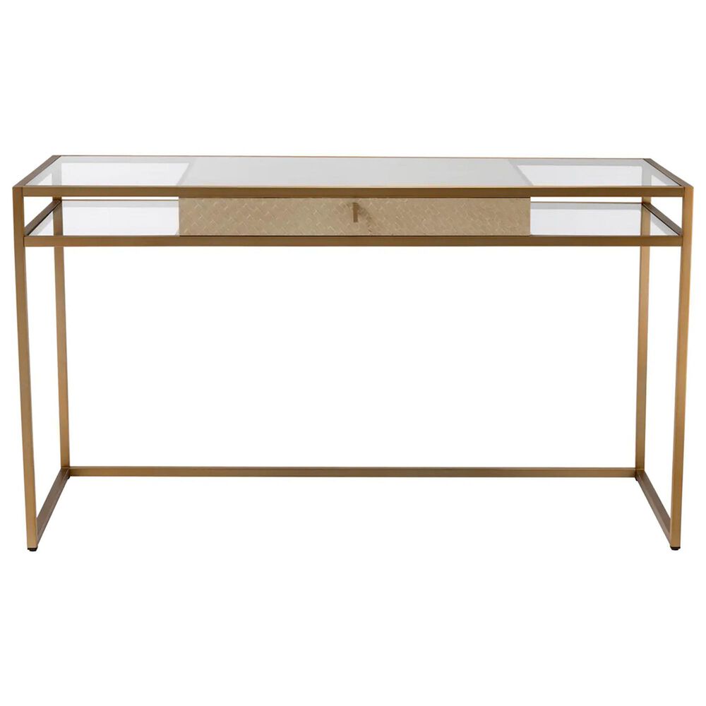 EICHHOLTZ Napa Valley Writing Desk in Brushed Brass and Clear, , large
