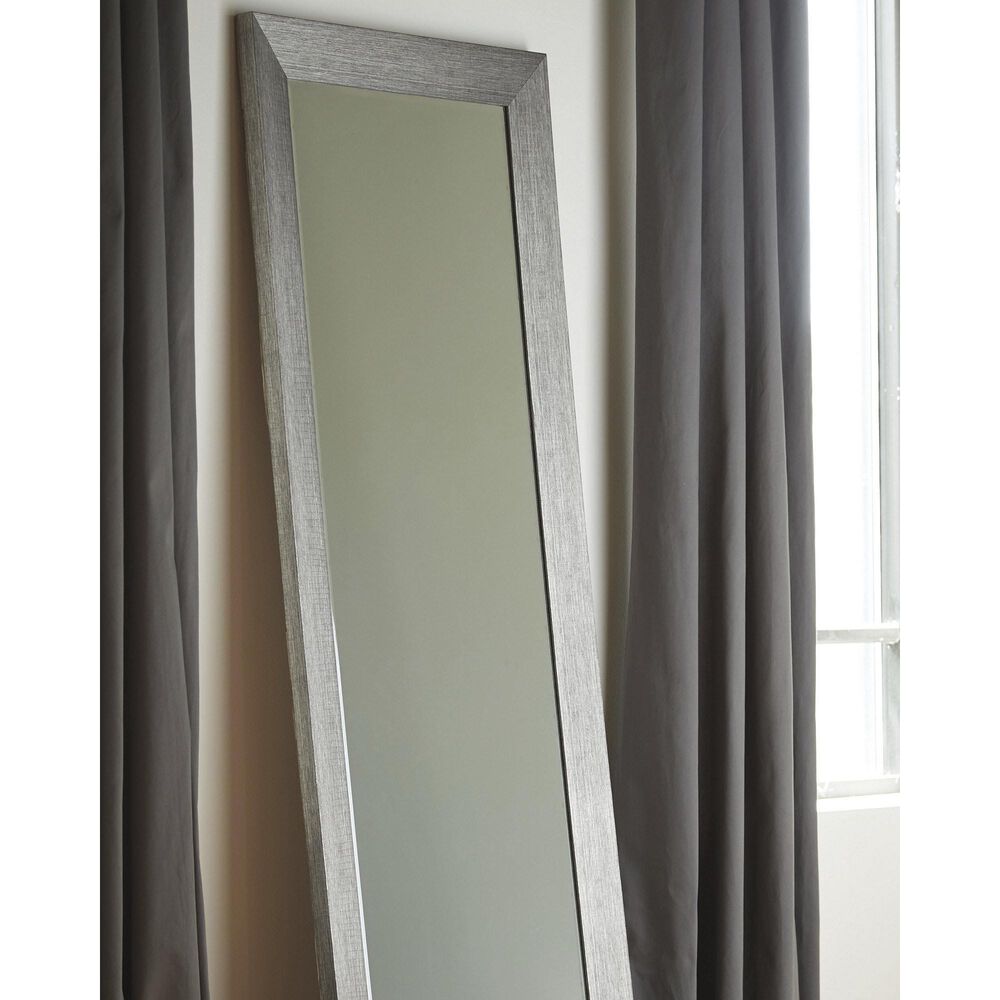 Ashley Duka Floor Mirror in Silver, , large