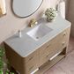 James Martin Vanities Lucian 48" Single Bathroom Vanity in Pebble Oak with 3 cm Victorian Silver Quartz Top, Rectangular Sink and FreePower Wireless Charger, , large