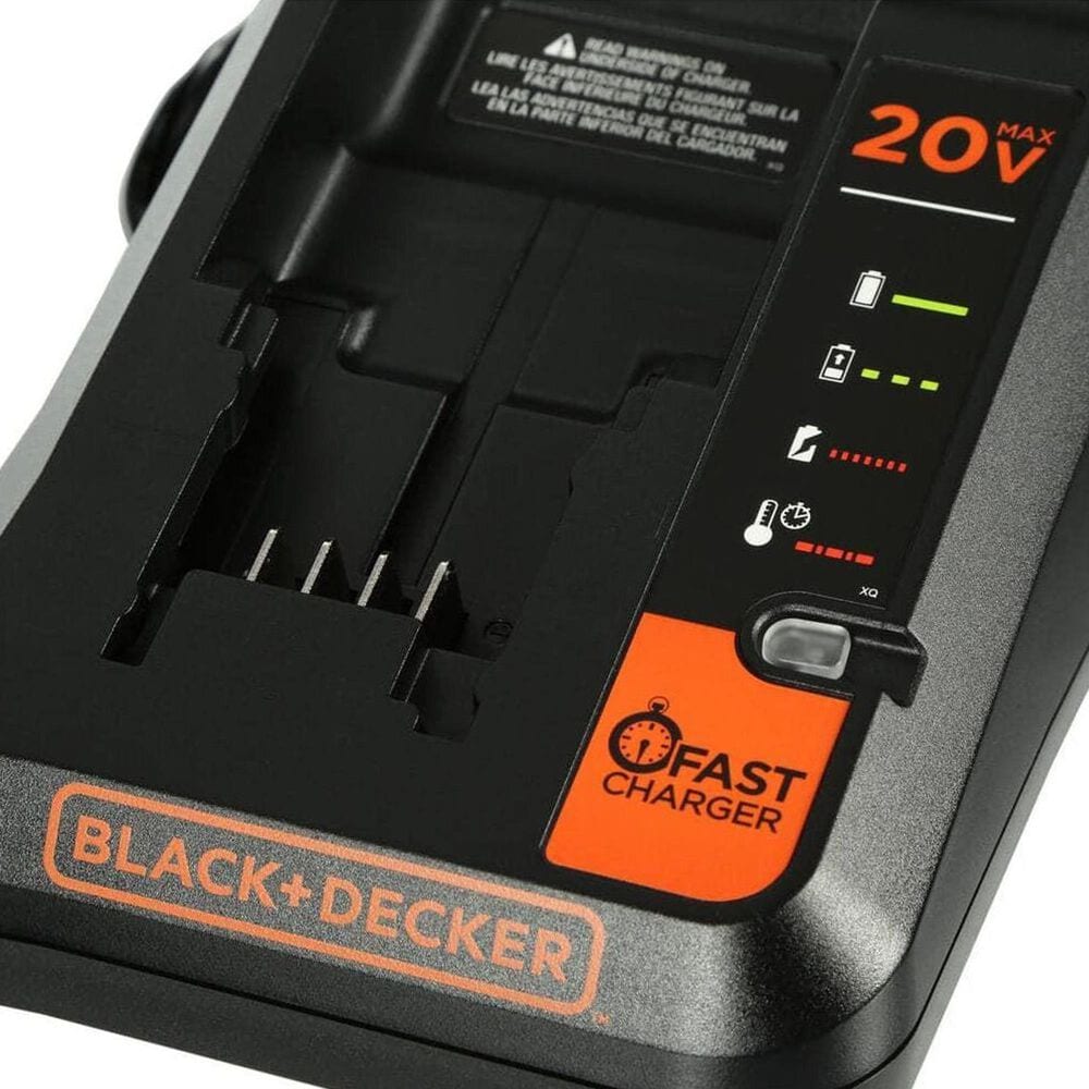 Black &amp; Decker 20V Max 2 Amp Battery Charger in Black and Orange, , large