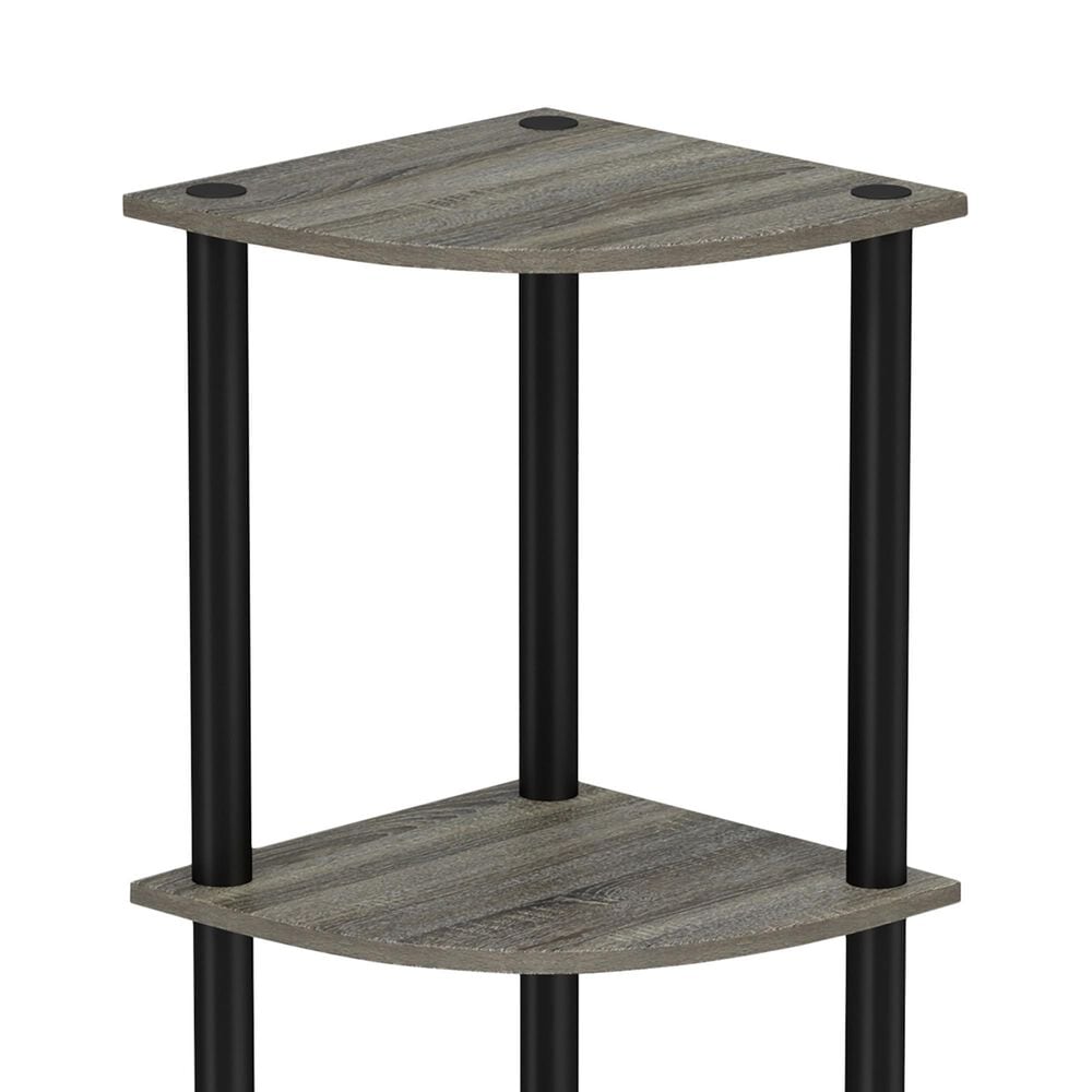 HOMLUX Turn-N-Tube 3-Tier Corner Bookshelf in French Oak and Black, , large