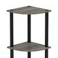 HOMLUX Turn-N-Tube 3-Tier Corner Bookshelf in French Oak and Black, , large