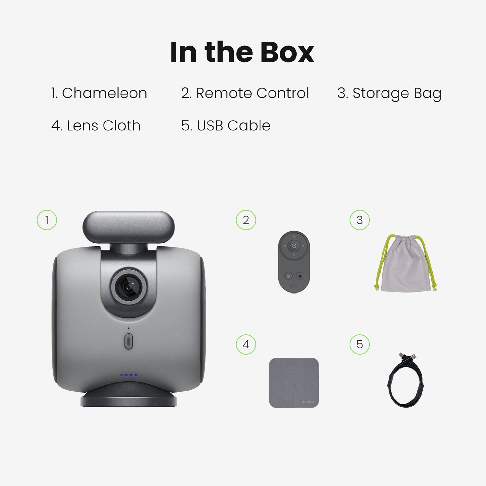 XbotGo Chameleon AI Sports Camera in Lemon Green