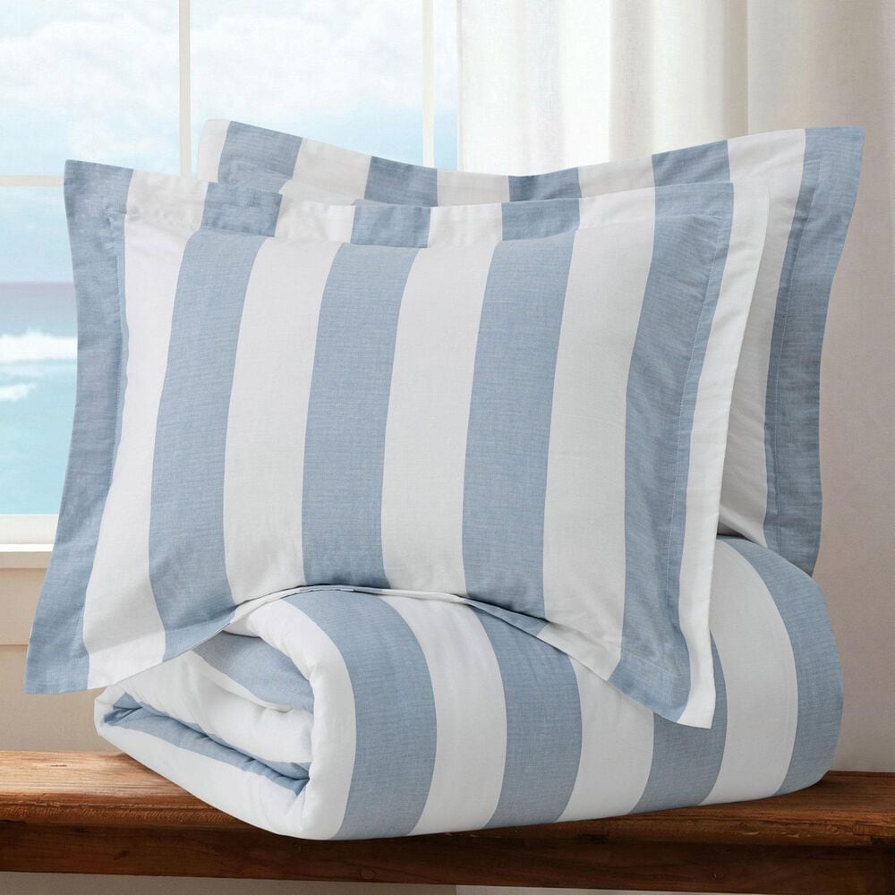 Levtex Cabana Woven 3-Piece King Comforter Set in Coastal Blue and Crisp White, , large
