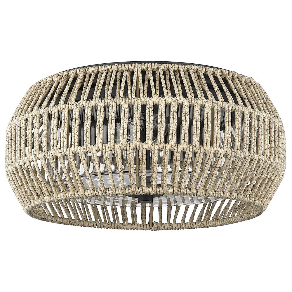 Golden Lighting Seabrooke Outdoor Flush Mount in Natural Black, , large