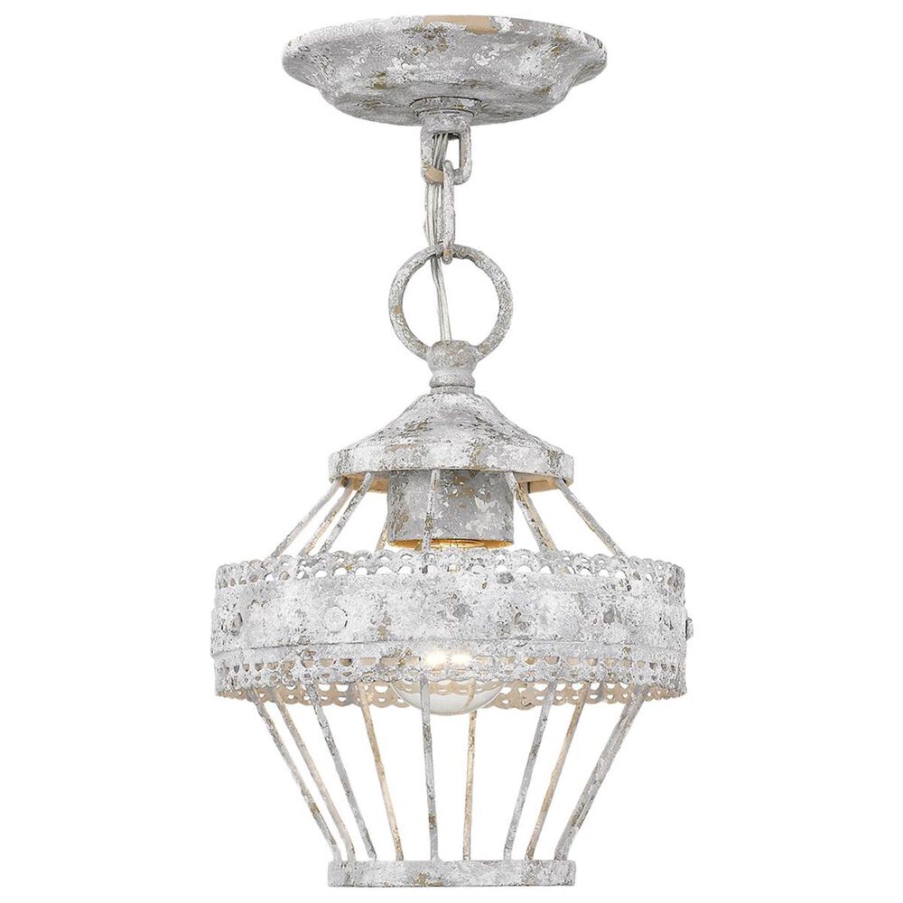 Golden Lighting Ferris Semi-Flush with Chain in Oyster, , large