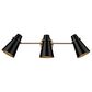 Golden Lighting Reeva 3-Light Bath Vanity with Matte Black Shade in Modern Brass, , large