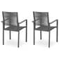 Hearth and Haven Outdoor Modern Aluminum Dining Chair with Dark Gray Rope Weave Seat in Gray (Set of 2), , large