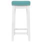 Linon Home Decor Claridge Counter Stool with Teal Cushion in White, , large