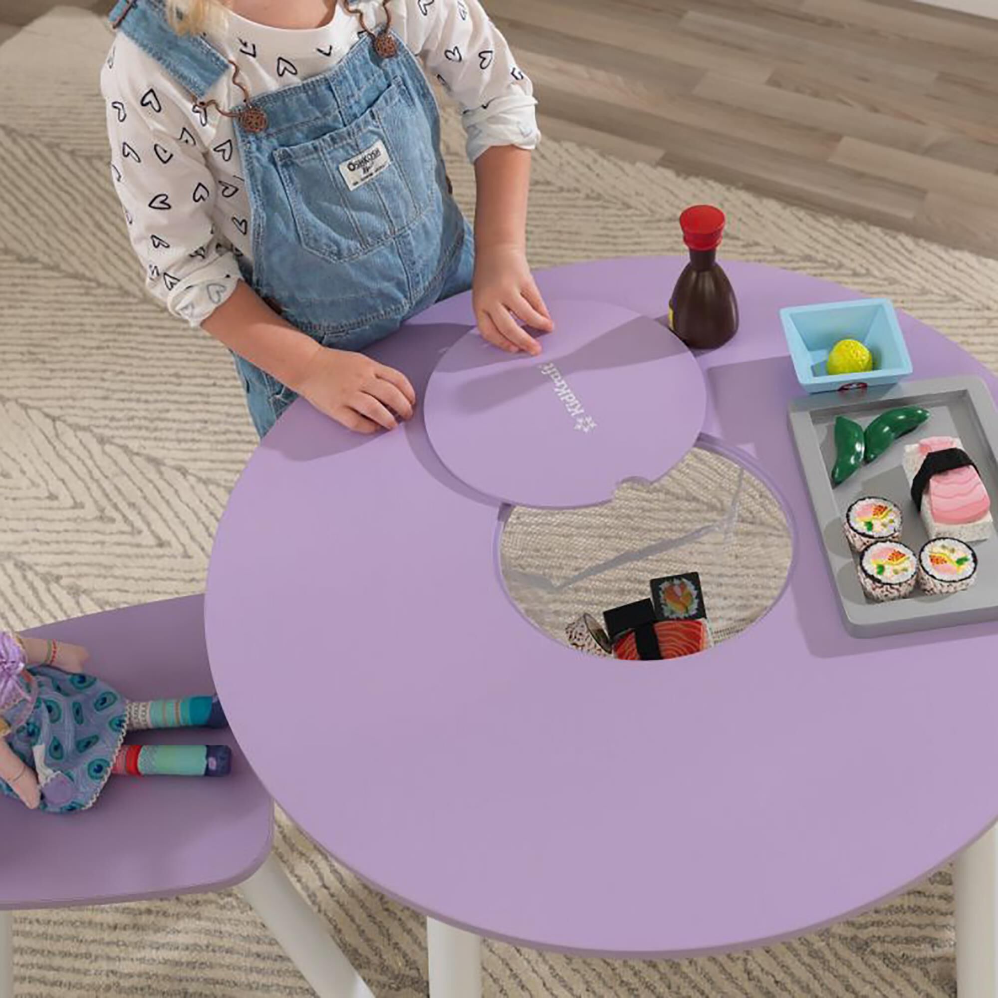Kidkraft 3 Piece Round Storage Table and Chair Set in Lavender NFM