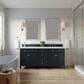 James Martin Vanities Brittany 72" Double Bathroom Vanity in Black Onyx with 3 cm Lime Delight Quartz Top and Rectangular Sinks, , large