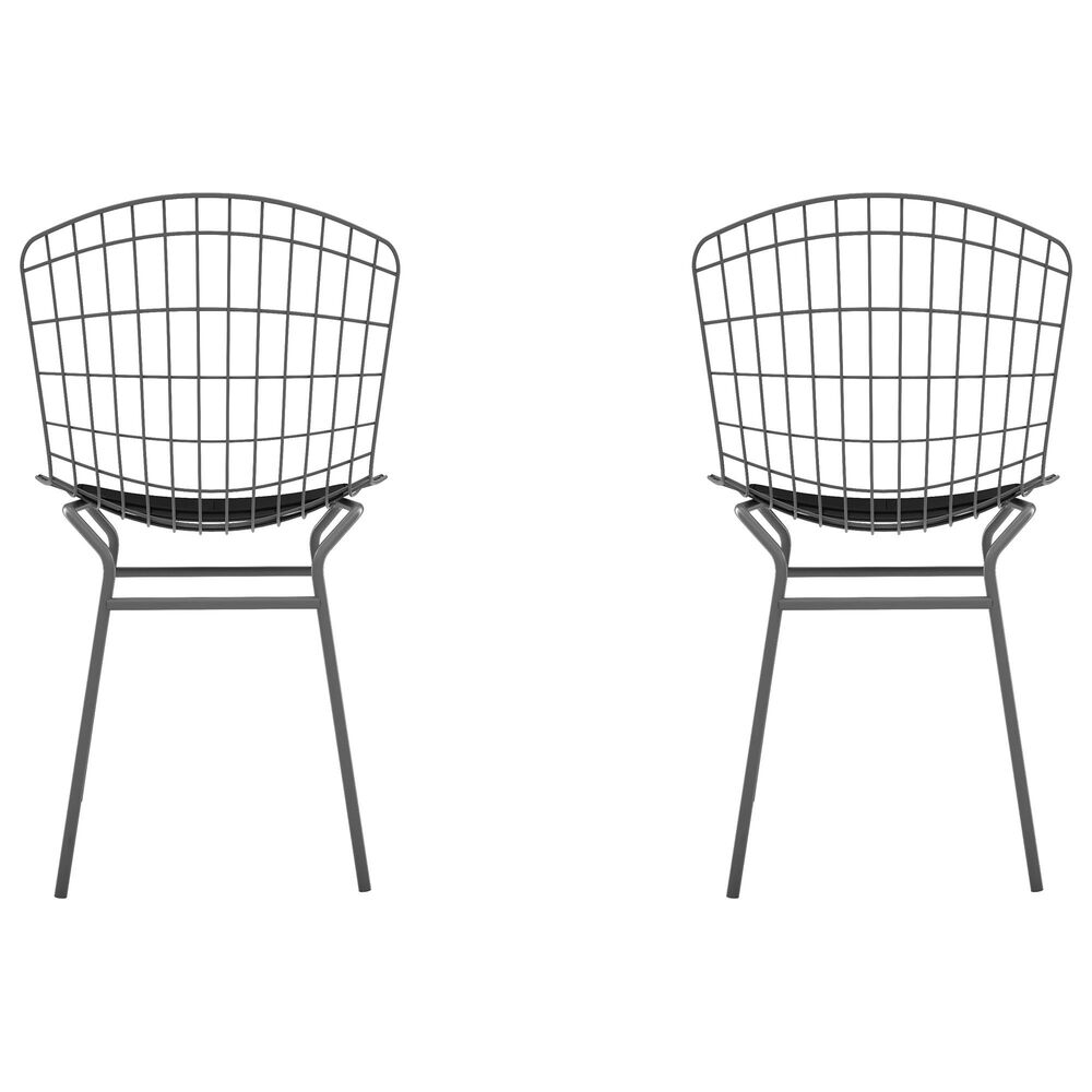 Dayton Madeline 2-Piece Chair with Seat Cushion Set in Charcoal Grey/Black, , large
