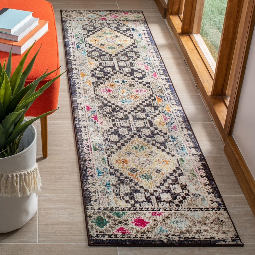 Safavieh Madison MAD418Z 2&#39;2&quot; x 10&#39; Black and Yellow Runner, , large